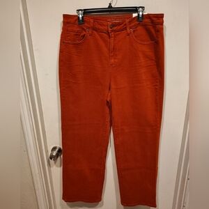 Chico's NWT Rust High Rise Straight Leg Stretch Jeans Sz 3R (16R) Casual Work